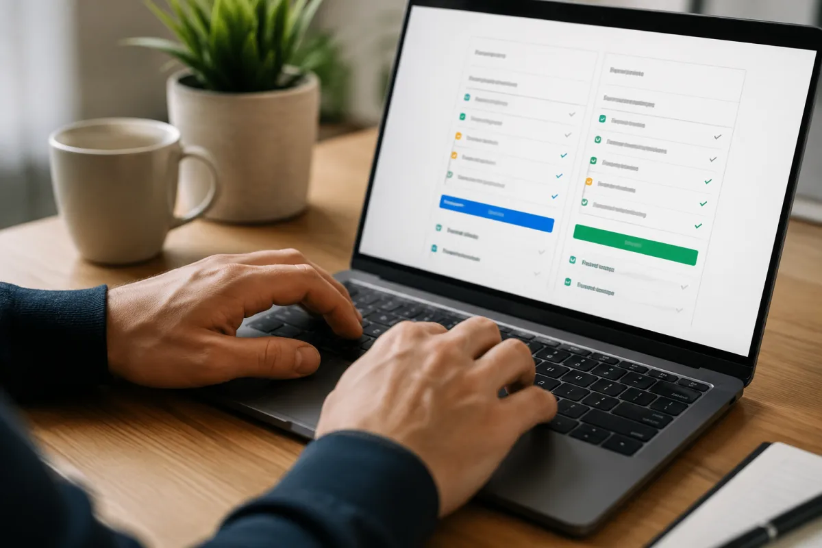 Linkuma ou SEMJuice : quelle plateforme choisir selon votre profil Gros plan sur une liste de sites éditeurs avec métriques SEO visible sur un écran de laptop
