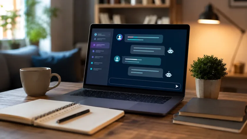 Vue d'ensemble d'un bureau avec plusieurs onglets de chatbots IA ouverts sur un écran d'ordinateur