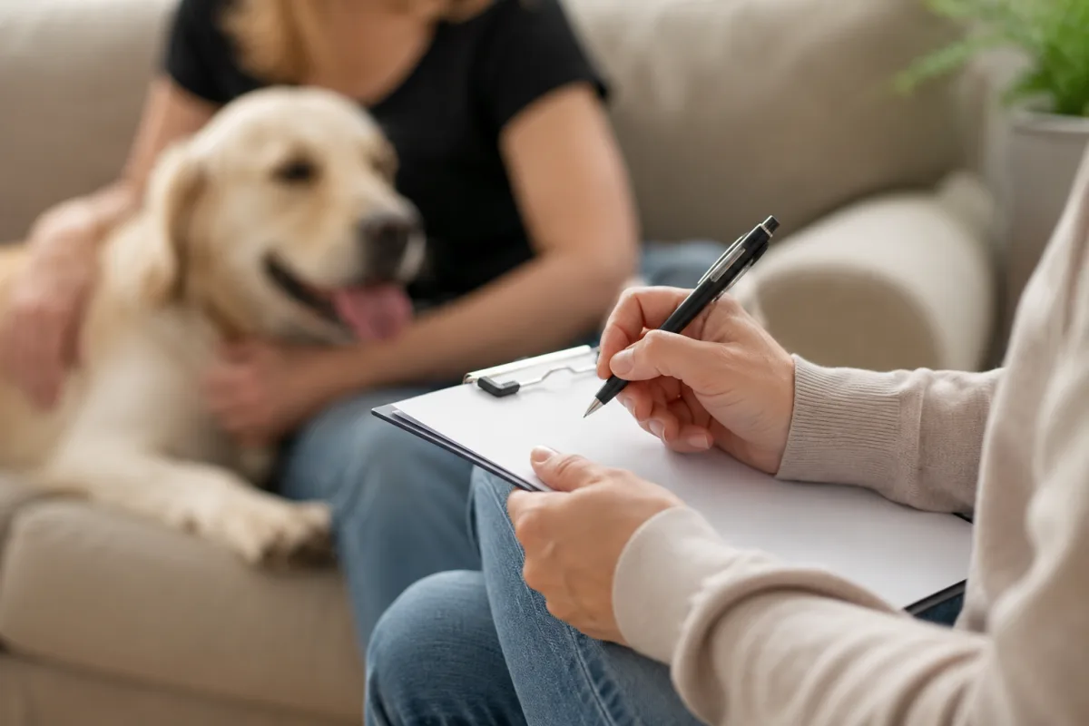 Gros plan sur les feuilles d'ordonnance et un dossier médical d'un animal de compagnie
